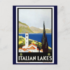 "Italienska Sjöar" Vintage resor Poster Vykort