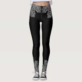 Italienska Snöre-Mönster Vita (lyxiska) vid Svarta Leggings