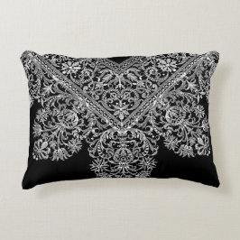 Italienska Snöre-Mönster Vita (lyxiska) vid Svarta Prydnadskudde