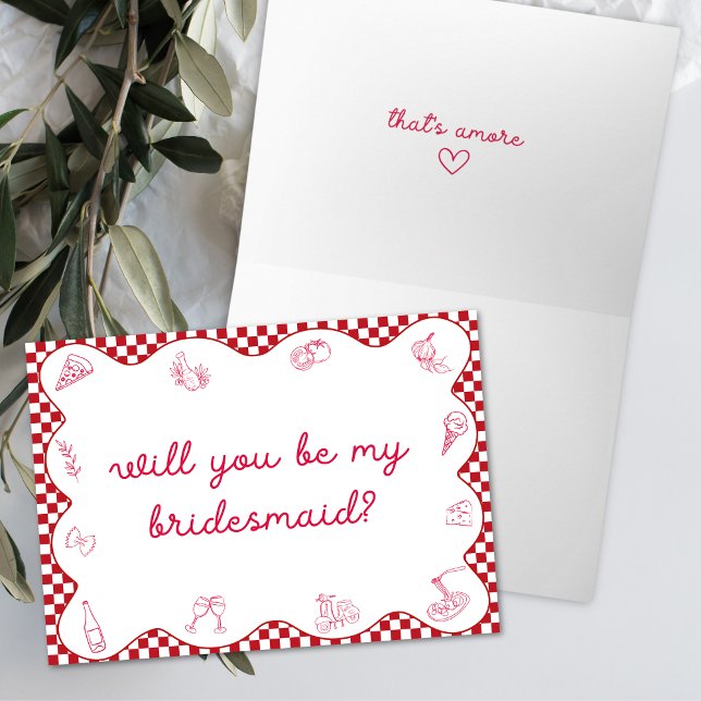 Italienska som är Amore Vågigt Bridesmaid Frieri Kort (Skapare uppladdad)