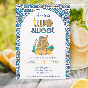 Italienska sommaren 2 Sweet Lemonade Picnic Birthd Inbjudningar