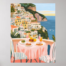 Italienska sommaren Amalfi Kusten Acrylic Wall Art
