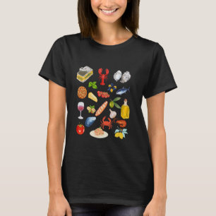 Italienska sommaren Sardinkonserver av tomatburk T Shirt