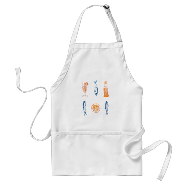 Italienska sommarSardinien och Aperol Apron Förkläde (Framsidan)
