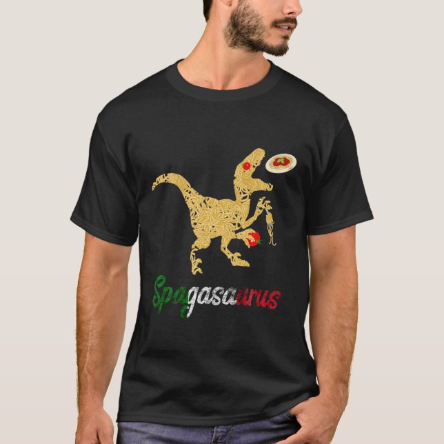 Italienska Spaghetti Dinosaurs Funny Pasta Dino No T Shirt (Framsida)