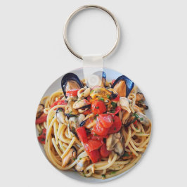 Italienska Spaghetti med musslan Keychain Nyckelring