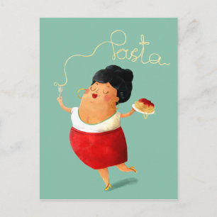 Italienska Spaghetti Pasta Älskare Vykort
