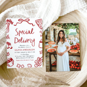 Italienska Speciella babyskor för Whimsical Delive Inbjudningar