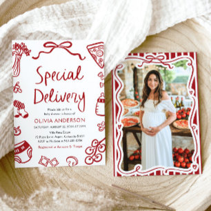 Italienska Speciella babyskor för Whimsical Delive Inbjudningar