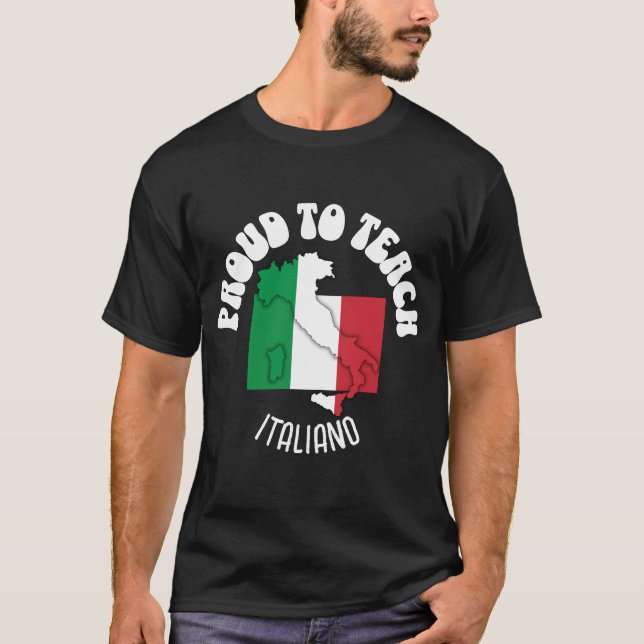 Italienska språkläraren PROUD TILL TEACH ITALIANO T Shirt (Framsida)