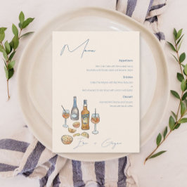 Italienska Spritz Bröllop Menu Meny