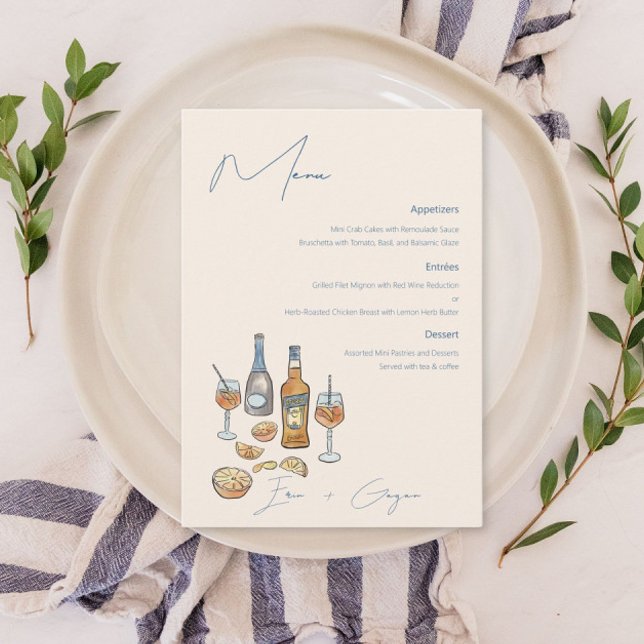 Italienska Spritz Bröllop Menu Meny (Skapare uppladdad)