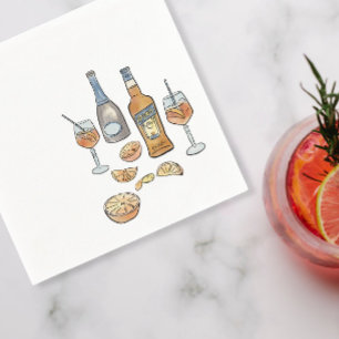 Italienska Spritz Cocktail Napkins Pappersservett