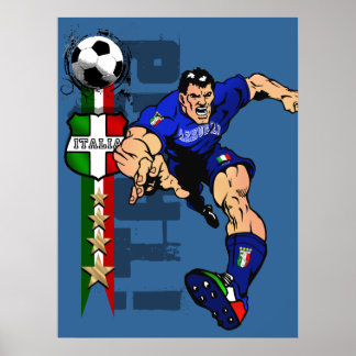 Italienska Stallion Forza Azzurri Italien 2010-gåv Poster