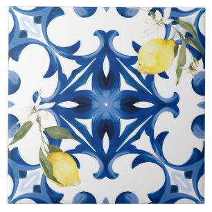 Italienska stil,Medelhavet,majolica,citron, Kakelplatta