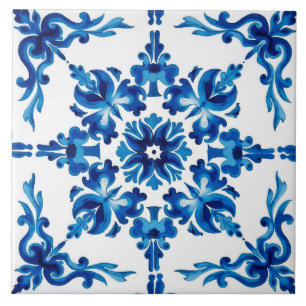 Italienska stil,Medelhavet,mosaik,blått Kakelplatta