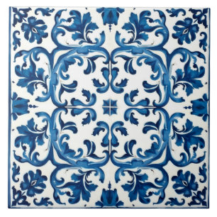 Italienska stil,Medelhavet,mosaik,blått Kakelplatta