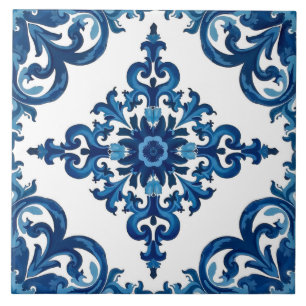 Italienska stil,Medelhavet,mosaik,blått Kakelplatta