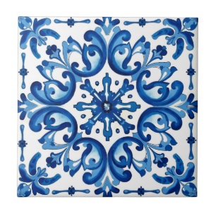 Italienska stil,Medelhavet,mosaik,blått Kakelplatta