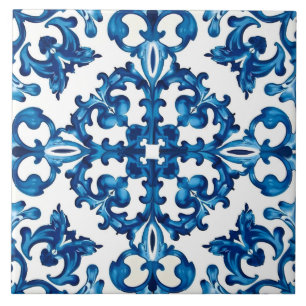 Italienska stil,Medelhavet,mosaik,blått Kakelplatta