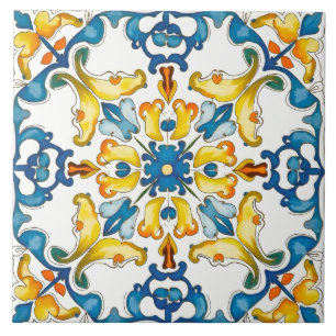 Italienska stil,Medelhavet,mosaik,blått Kakelplatta