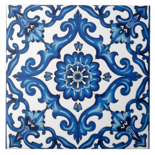 Italienska stil,Medelhavet,mosaik,blått Kakelplatta