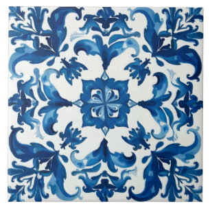 Italienska stil,Medelhavet,mosaik,blått Kakelplatta
