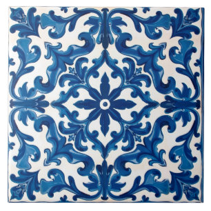 Italienska stil,Medelhavet,mosaik,blått Kakelplatta