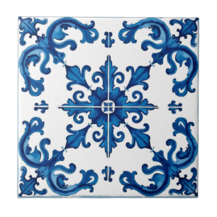 Italienska stil,Medelhavet,mosaik,blått Kakelplatta