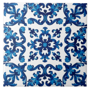 Italienska stil,Medelhavet,mosaik,blått Kakelplatta
