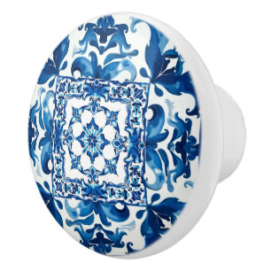 Italienska stil,Medelhavet,mosaik,blått Knopp