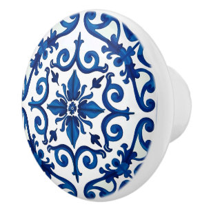 Italienska stil,Medelhavet,mosaik,blått Knopp
