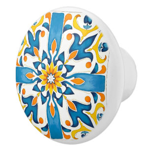Italienska stil,Medelhavet,mosaik,blått Knopp