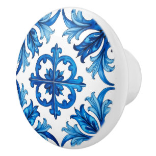 Italienska stil,Medelhavet,mosaik,blått Knopp