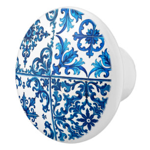 Italienska stil,Medelhavet,mosaik,blått Knopp