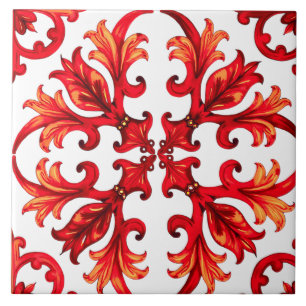 Italienska stil,mosaik,röd kakelplatta