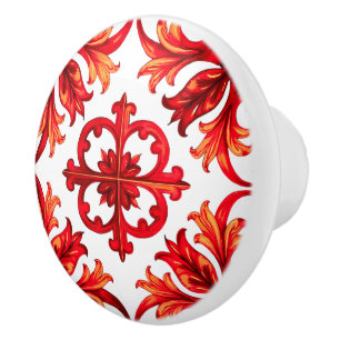 Italienska stil,mosaik,röd knopp