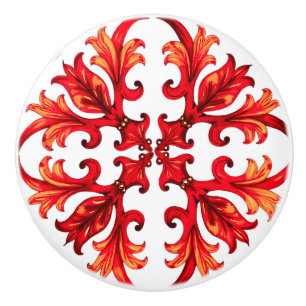 Italienska stil,mosaik,röd knopp
