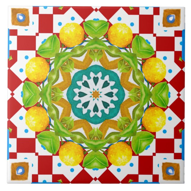 Italienska stil,plattor,majolica All-over-utskrift Kakelplatta (Framsidan)