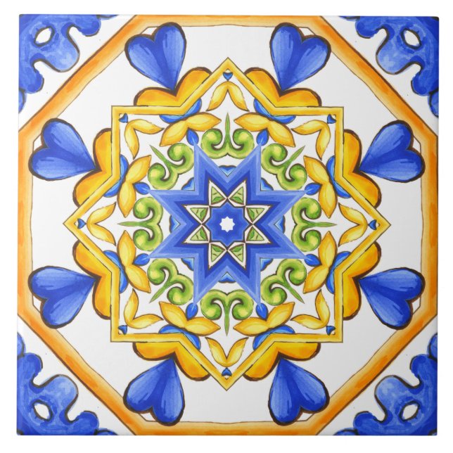 Italienska stil,plattor,majolica All-over-utskrift Kakelplatta (Framsidan)