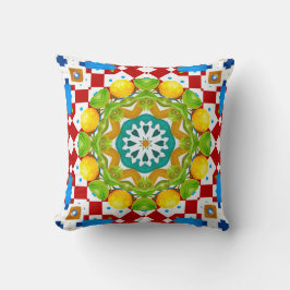 Italienska stil,plattor,majolica All-over-utskrift Kudde