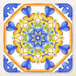 Italienska stil,plattor,majolica All-over-utskrift Underlägg Papper Kvadrat