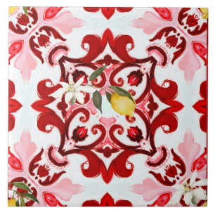 Italienska stil,plattor,majolica,citron,All-over-u Kakelplatta