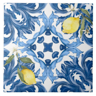 Italienska stil,plattor,majolica,citron,All-over-u Kakelplatta