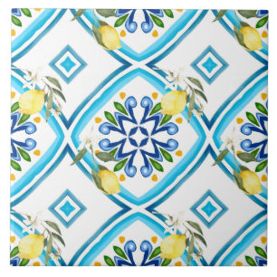 Italienska stil,plattor,majolica,citron,All-over-u Kakelplatta