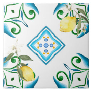 Italienska stil,plattor,majolica,citron,All-over-u Kakelplatta