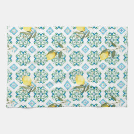 Italienska stil,plattor,majolica,citron,All-over-u Kökshandduk