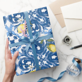 Italienska stil,plattor,majolica,citron,All-over-u Presentpapper