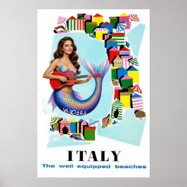 Italienska stränder resaffisch poster