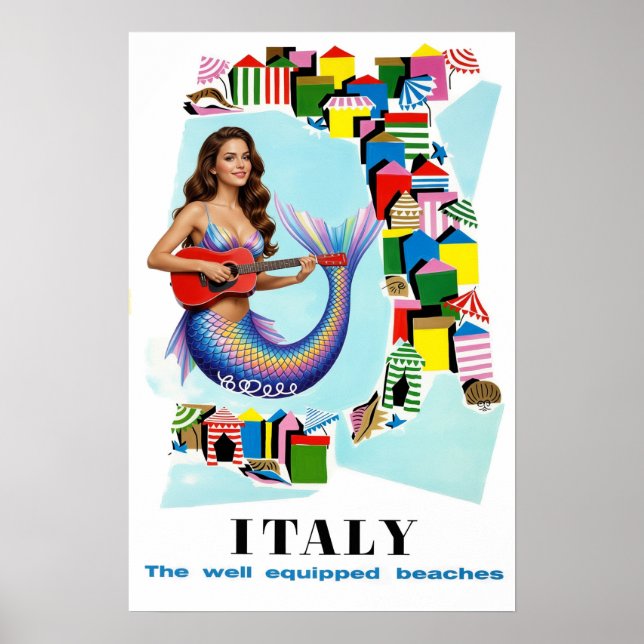 Italienska stränder resaffisch poster (Framsidan)